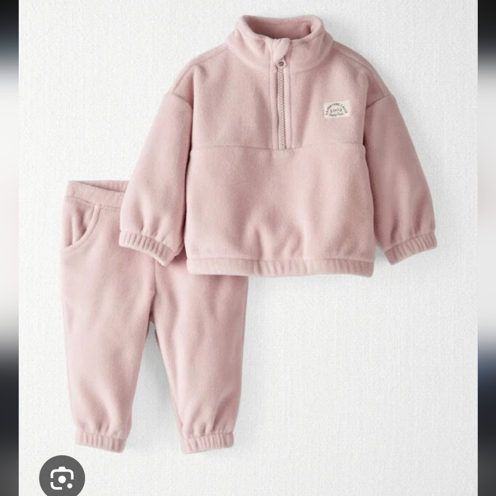 Carter's Soft Pink Fleece Joggers and Pullover
